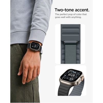 8. Pasek Spigen Athlex Air M na Apple Watch 44 / 45 / 46 / 49 mm - czarno-szary