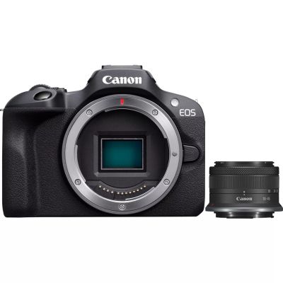 Canon Aparat bezlusterkowy EOS R100 + obiektyw RF-S 18-45mm F4.5-6.3 IS STM Megapiksel 24,1 MP Czułość ISO (maks.) 12800 Przekątna wyświetlacza 3,0 Sieć Wi-Fi Automatyczny, ręczny Matryca CMOS Czarny