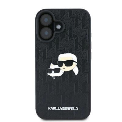 3. Etui Karl Lagerfeld Monogram Karl & Choupette Head Pin na iPhone 16 - czarne