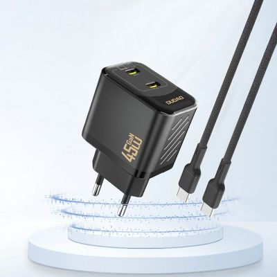 2. Ładowarka sieciowa Dudao A28PEU PD 45W GaN 2xUSB - czarna