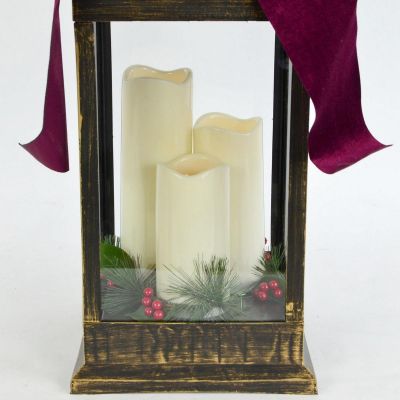 3. LATARNIA LAMPION ADWENTOWY ZNICZ  LED 60CM 3 ŚWIECE CZARNY