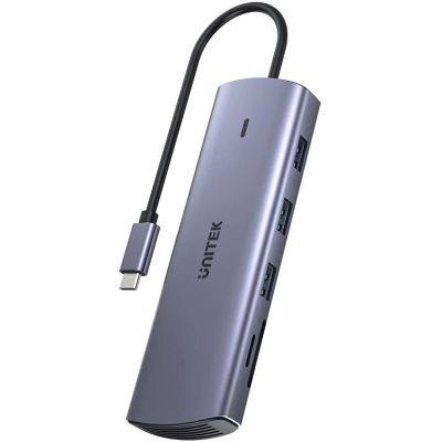7. UNITEK HUB USB-C 9W1, HDMI, VGA, SD, RJ45, 3X USB-A, PD 100W