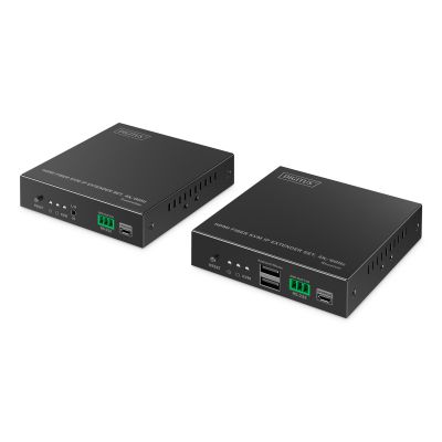 5. Przedłużacz (extender) światłowodowy HDMI 4K/60Hz z KVM USB 1.1 przez IP 1G, do 40km/300m, max. 253 odbiorniki, HDMI Loop-Out, Audio - zestaw
