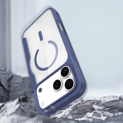 5. Etui Dux Ducis Skin X Pro na iPhone 17 Pro Max z portfelem, kompatybilne z MagSafe – niebieskie
