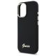 6. Etui Guess Silicone Script Metal Logo & Frame na iPhone 16 Plus - czarne