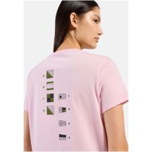 Koszulka z krótkim rękawem damska ODLO T-shirt crew neck s/s COTTON BLEND ODLO FLAGS różowa