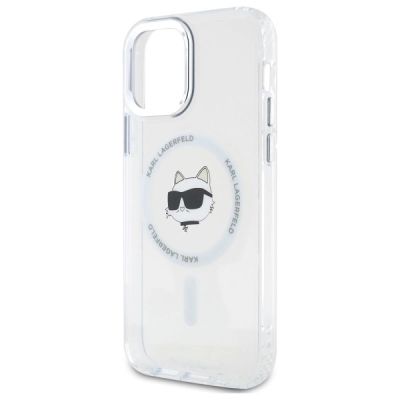 6. Etui Karl Lagerfeld IML Metal Choupette Head MagSafe na iPhone 12 - białe