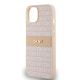 6. Etui DKNY Leather Mono Stripe & Metal Logo na iPhone 15 / 14 / 13 - różowe