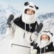 11. Rękawice narciarskie Qunature Panda Heat Transfer dziecięce rozmiar S - czarne/białe