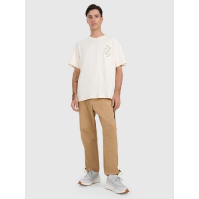 5. T-shirt oversize z nadrukiem męski 4F 4FRAW25TTSHM3220-11S