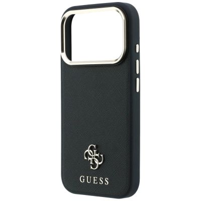 6. Etui Guess Saffiano Small 4G & Classic Logo MagSafe na iPhone 17 Pro Max / 18 Pro Max - czarne