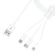 2. Kabel 3mk Cable 3w1 USB-A - micro USB / Lightning / USB-C 1,2m 20V/2.4A 15W - biały