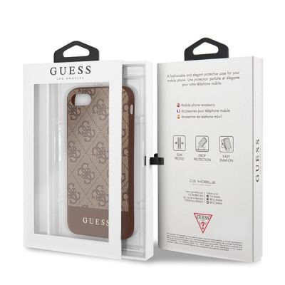 7. Etui Guess 4G Stripe Collection na iPhone 7 / 8 / SE 2020 / SE 2022 - brązowe