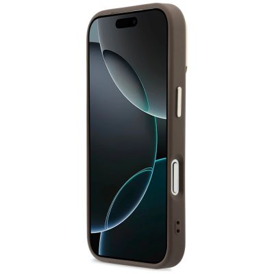 5. Etui Guess 4G PU Triangle Logo & Stand Camera Magsafe na iPhone 18 Pro / 17 Pro - brązowe
