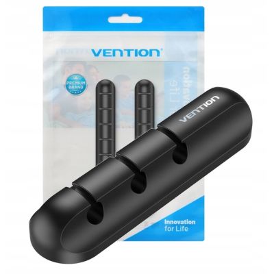 2. 5-portowy organizer kabli Vention 2 szt. czarny