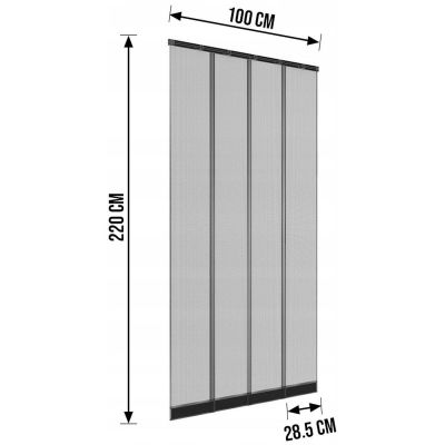 46. MOSKITIERA DRZWIOWA LAMELOWA 100X220 POLIESTER+TAŚMA RZEP