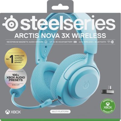 7. Słuchawki Steelseries Arctis Nova 3X Wireless for Xbox, Aqua
