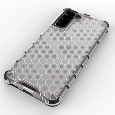 4. Honeycomb etui pancerny pokrowiec z żelową ramką Samsung Galaxy S21+ 5G (S21 Plus 5G) niebieski