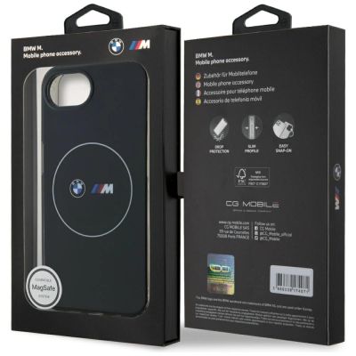 8. Etui BMW IML Metal White Circle MagSafe na iPhone 16e - czarne