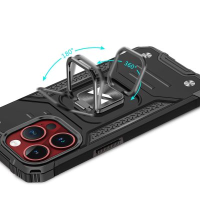 5. Pancerne etui z uchwytem na palec do iPhone 15 Pro Wozinsky Ring Armor - różowe złoto