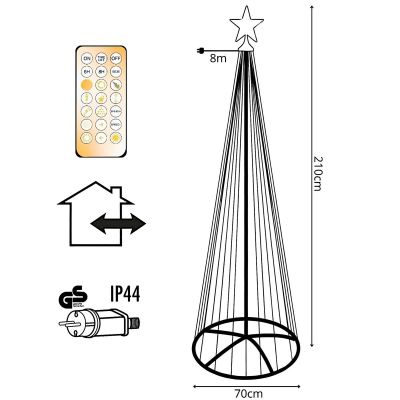 4. CHOINKA DEKORACYJNA 370LED SUPER CIEPŁY BIAŁY 210CM BLACK