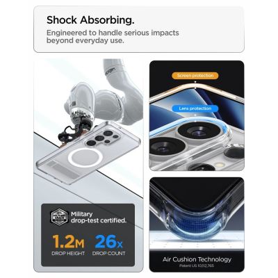 11. Etui Spigen Ultra Hybrid S Mag MagSafe na Samsung Galaxy S26 Ultra - przezroczysto-białe