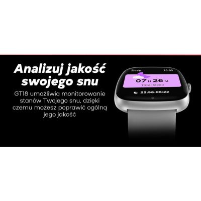 14. Smartwatch Męski GRAVITY GT18-6 Czarny Pasek Silikonowy + Granatowy Pasek