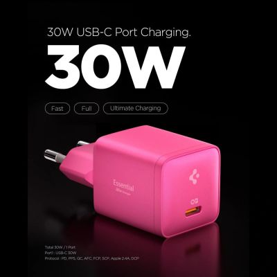 2. Ładowarka sieciowa Spigen Essential EE301EU 1-Port 30W - różowa
