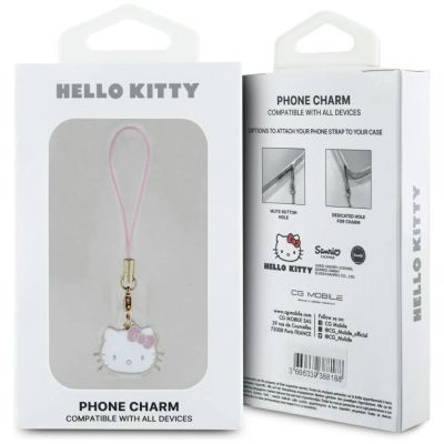 3. Zawieszka Hello Kitty Charm Kitty Head - różowa