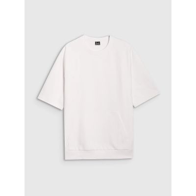 6. Bluza dresowa z krótkim rękawem bez kaptura męska 4F 4FRSS25TSWSM2114-11S