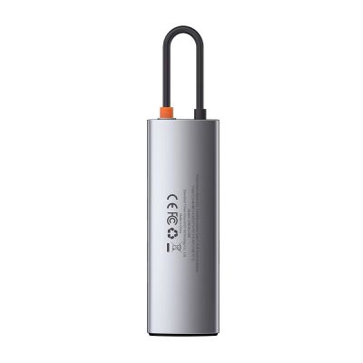7. Hub Baseus Metal Gleam 8w1 USB-C - USB-C PD 100W 1x HDMI 4K 30Hz 1x czytnik kart SD i microSD 3x USB-A 3.2 1xRJ45 - szary
