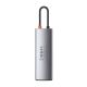 7. Hub Baseus Metal Gleam 8w1 USB-C - USB-C PD 100W 1x HDMI 4K 30Hz 1x czytnik kart SD i microSD 3x USB-A 3.2 1xRJ45 - szary