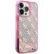 4. Etui Guess Liquid Glitter 4G Transculent na iPhone 14 Pro - różowe