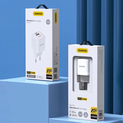 9. Ładowarka sieciowa GaN 33W PPS USB C/USB Dudao A13Pro - biała
