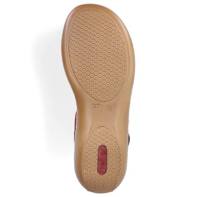 15. Skórzane komfortowe sandały Rieker W RKR685 czerwone