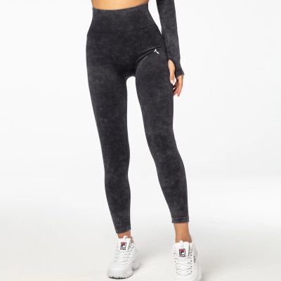 2. Legginsy damskie sportowe Carpatree  Yasmine wysoki stan marmur  - CP-YSL-BL
