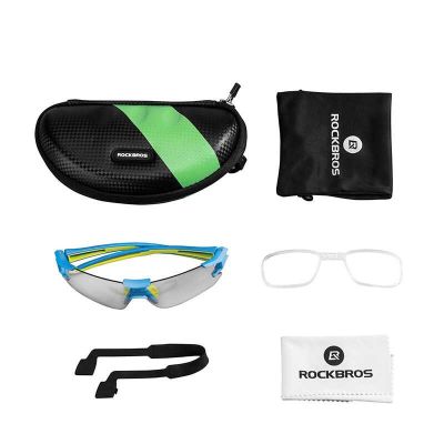 3. Rockbros okulary sportowe z fotochromem nieb/zielo