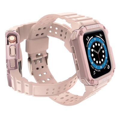3. Pasek z etui ochronnym Protect Strap Band do Apple Watch 42 / 44 / 45 mm opaska obudowa pancerna - różowy