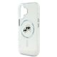6. Etui Karl Lagerfeld IML Metal Karl&Choupette Head MagSafe na iPhone 16 Plus - białe