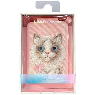 7. Portfel Magnetyczny Nimmy New Big-Eye Cute Pets 2.0 Cat ze stojakiem na telefon - różowe