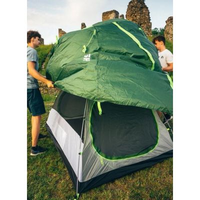 14. Husky Namiot turystyczny dwuosobowy BIZAM 2 PLUS, 145 x 290 x 120 cm, 3,6kg zielony