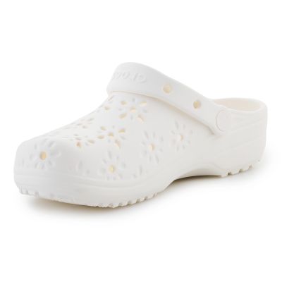 3. Crocs Classic Floral Cut Out Clog 210927-0WV Chalk