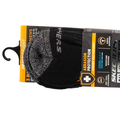 2. Skechers 3pk Mens Work Qtr Socks S115423-BLK Czarne 41-46