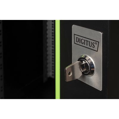 9. Digitus Szafa sieciowa wisząca Unique 19" 20U rack 600x600, drzwi szyba, czarny, niedzielona, złożona, 100kg