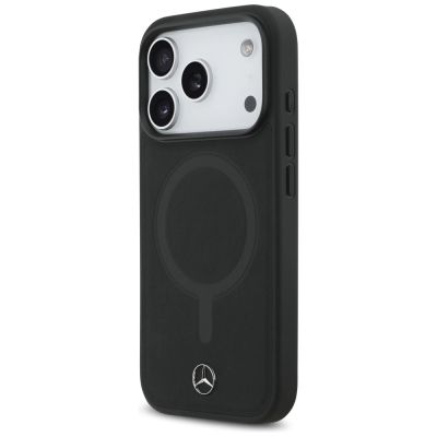 2. Etui Mercedes Plain Smooth Leather MagSafe do iPhone 17 Pro - czarne