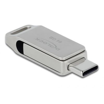 DeLOCK Pendrive USB-C + Typ-A 5 Gbps 64 GB - metalowa obudowa