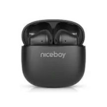 Niceboy Beans 4 POP czarne / Słuchawki bezprzewodowe z mikrofonem / Bluetooth 5.4 / IPX4 / etui ładujące