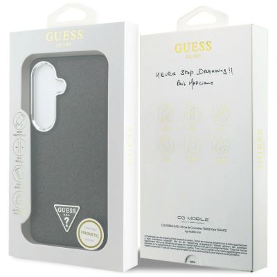 8. Etui Guess Fixed Glitter Triangle MagSafe na Samsung Galaxy S26+ - czarne