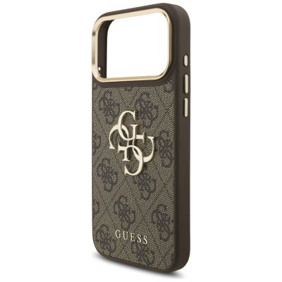 6. Etui Guess 4G Big 4G Classic Logo Big Strap Metal Buttons na iPhone 17 Pro Max - brązowe