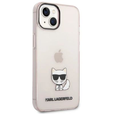 4. Etui Karl Lagerfeld Transparent Choupette Body na iPhone 14 Plus / 15 Plus 6,7" - różowe